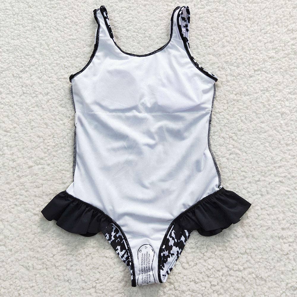 Aier Wholesale - Wholesale One Piece Swimsuit - Kids - Baby Girls Summer Cow Print One Piece Swimsuits3