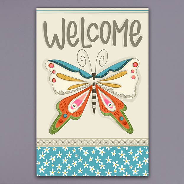 MAGNOLIA LANE - Wholesale Flag - Welcome Butter Fly GF