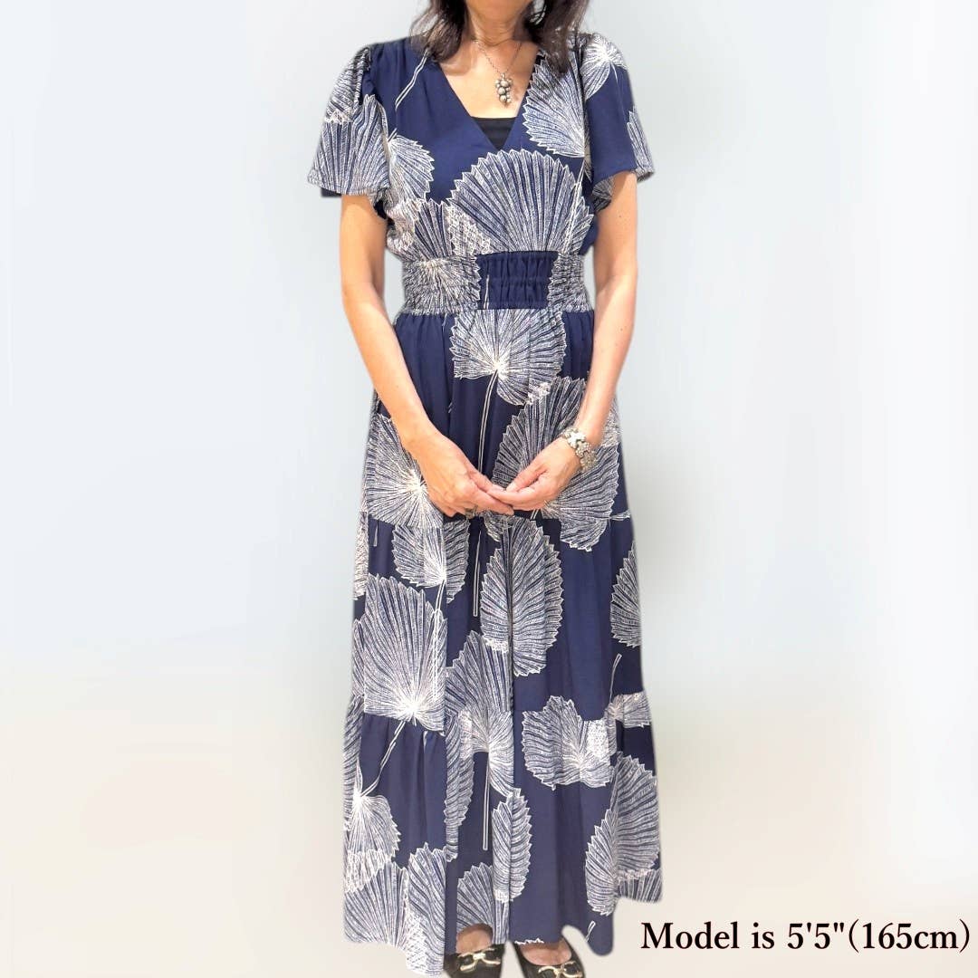 Muumuu Rainbow / DBA Princess Kaiulani Fashions - Vente Robe – femme - Robe en rayonne à col en V avec imprimés Loulu Palm1