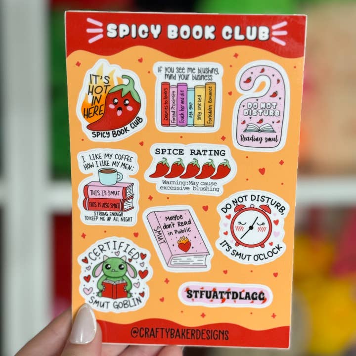 Folha de autocolantes de livros picantes por atacado de Crafty Baker Designs