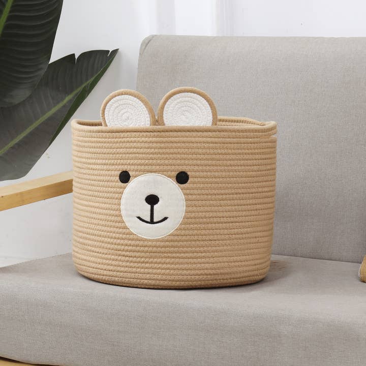 Park Life Designs - Vente Panier – enfant et bébé - Panier de rangement en coton biologique Bertie Bear6