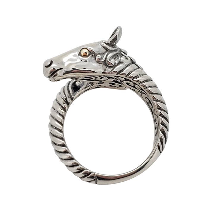 Hästhuvud Sterling Silverring för wholesale av Amberman