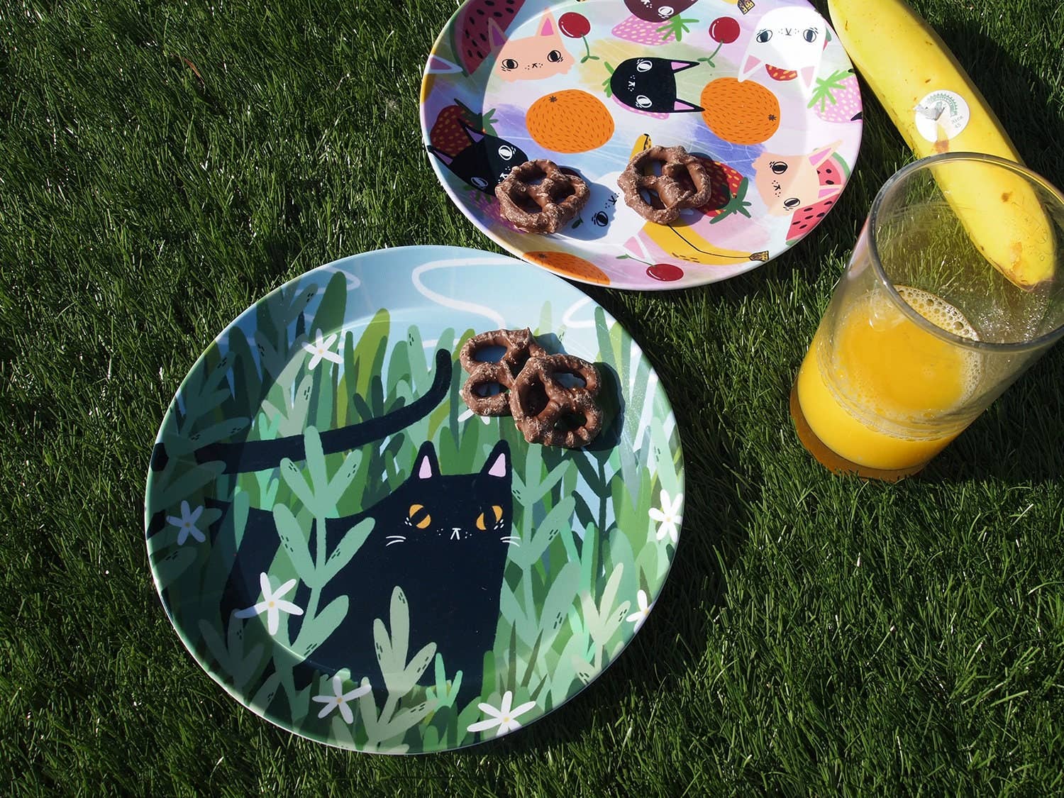 I LIKE CATS - Wholesale Dinner plate - Black Cat Snack Sized Plastic Plate2