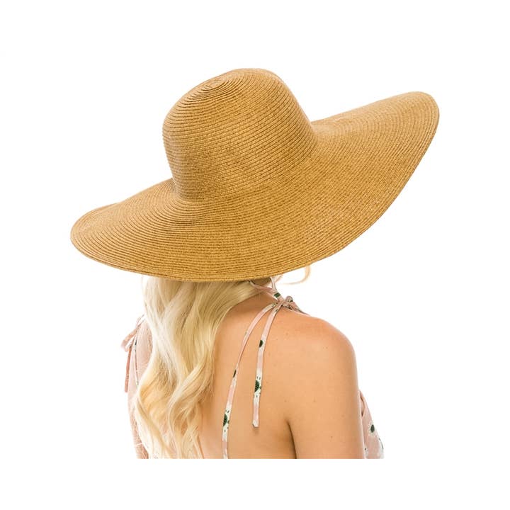 DNMC - Wholesale Straw Hat - Women's - CLASSIC STRAW SUMMER HAT (6-INCH BRIM) IN 3 COLORS!