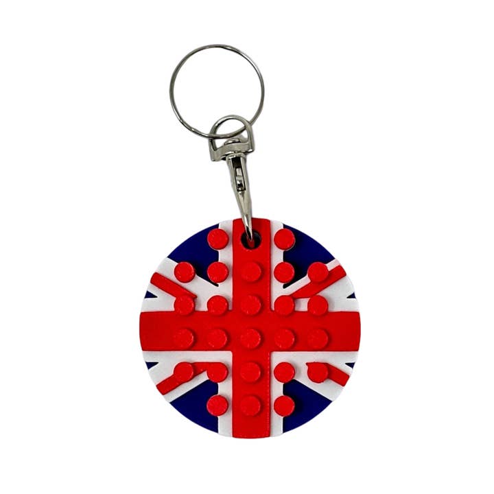 London Union Jack Keyrings set Compatible with LEGO® for wholesale by Made Happy Gifts