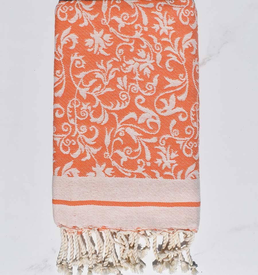 Fouta Tunisia – wholesale Strandhandduk – Fouta Versailles med tidlösa blommönster7