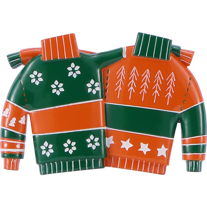 Christmas Sweater Couple Personalized Ornament for wholesale by PolarX Ornaments