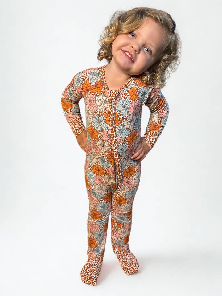 Leopard Lily Bamboo Romper for wholesale by Brinley Jo’s Bamboo