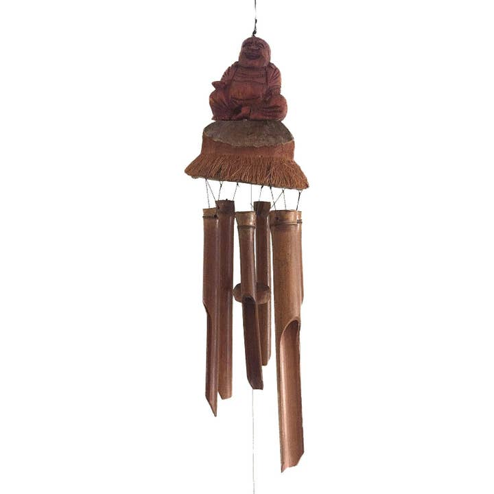 OMA - Eclectic Home - Wholesale Wind Chime - Bamboo Wind Chime Sitting Buddha Chime