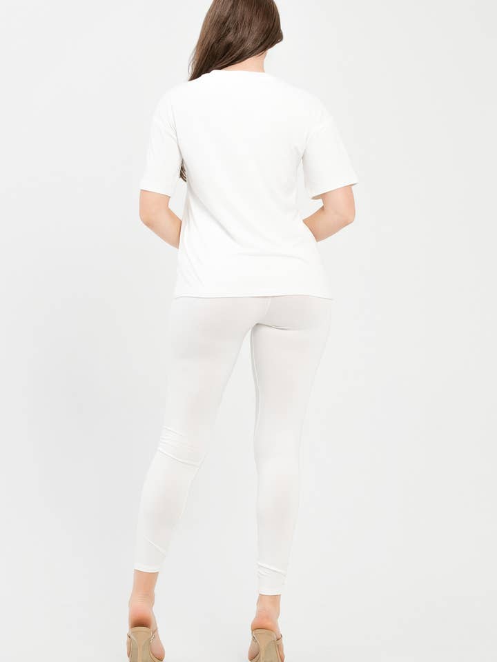 Julia by LoveJ - Wholesale Top & Pant Set (NOT Loungewear) - Women's - Brushed Dty Round Neck Top Leggings Set 32