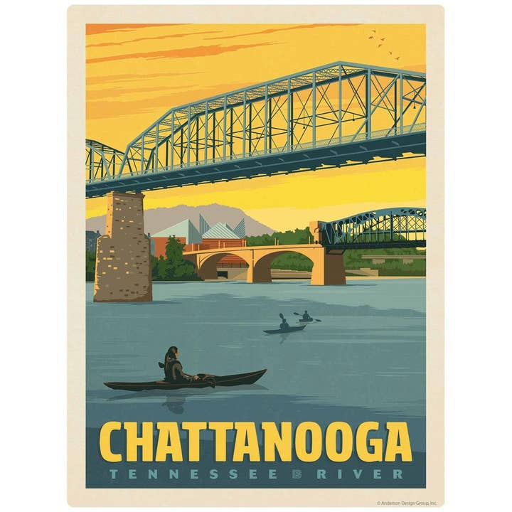 Chattanooga Tennessee Floden väggdekal för wholesale av RetroPlanet