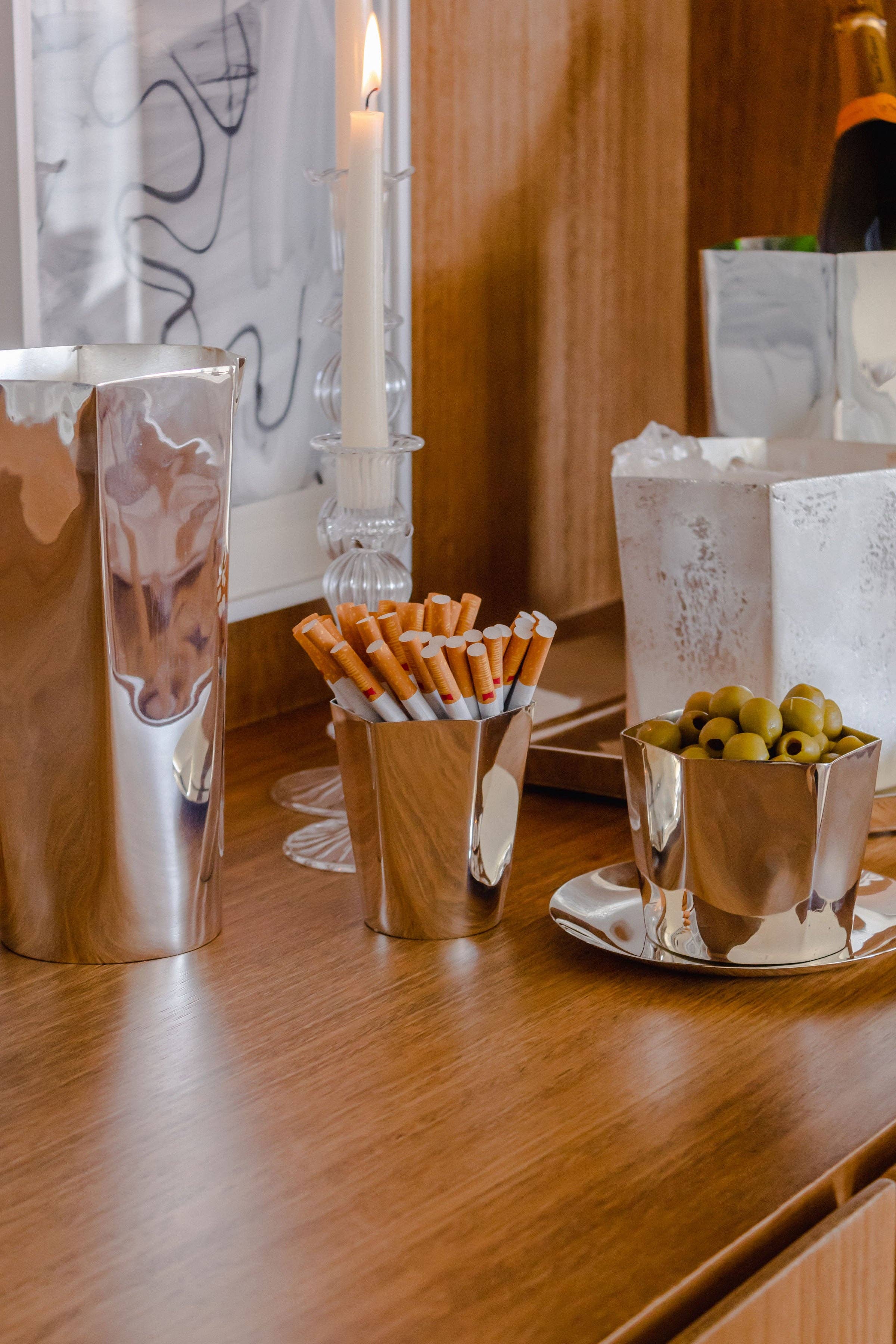 ESENCIAL HOGAR - Wholesale Drinking Glass/Cup - Hexagon Silver-Plated Small Tumbler6