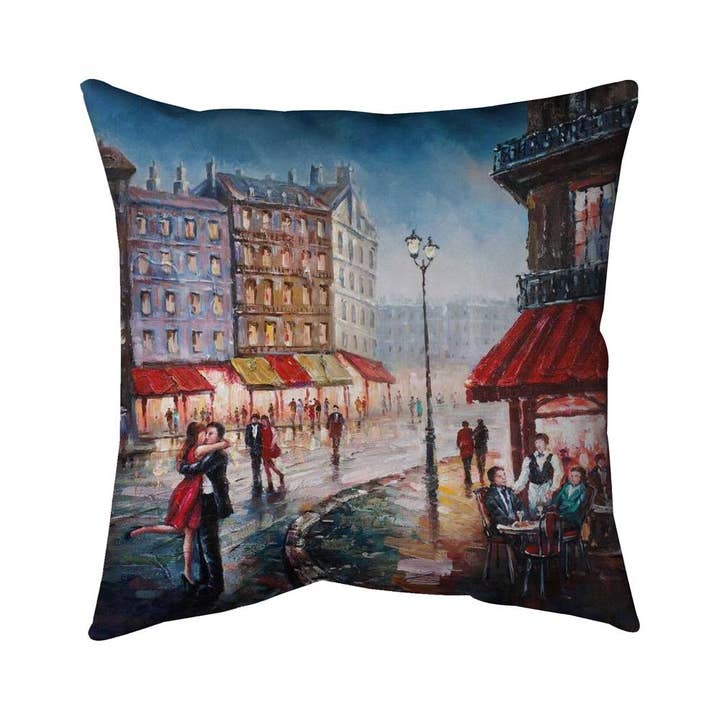 Building Blue Romantic Pillow | Couple Kissing Home Decor for wholesale by BEGIN HOME DECOR