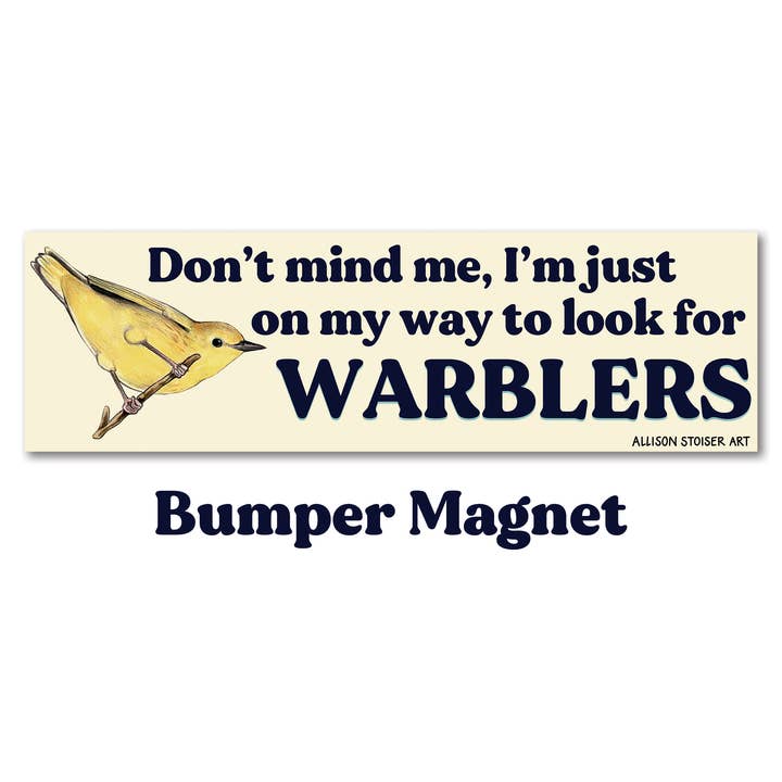On My Way to Look for Warblers — Bumper Magnet for wholesale by Allison Stoiser Art