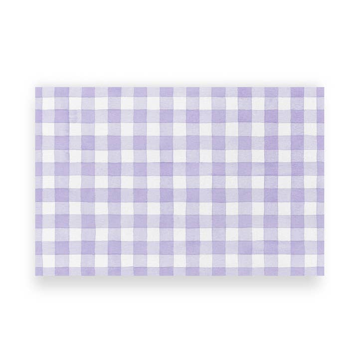 Sets de table en papier vichy lavande | Ensemble de 24 pour la vente par Ellen Davis Creative