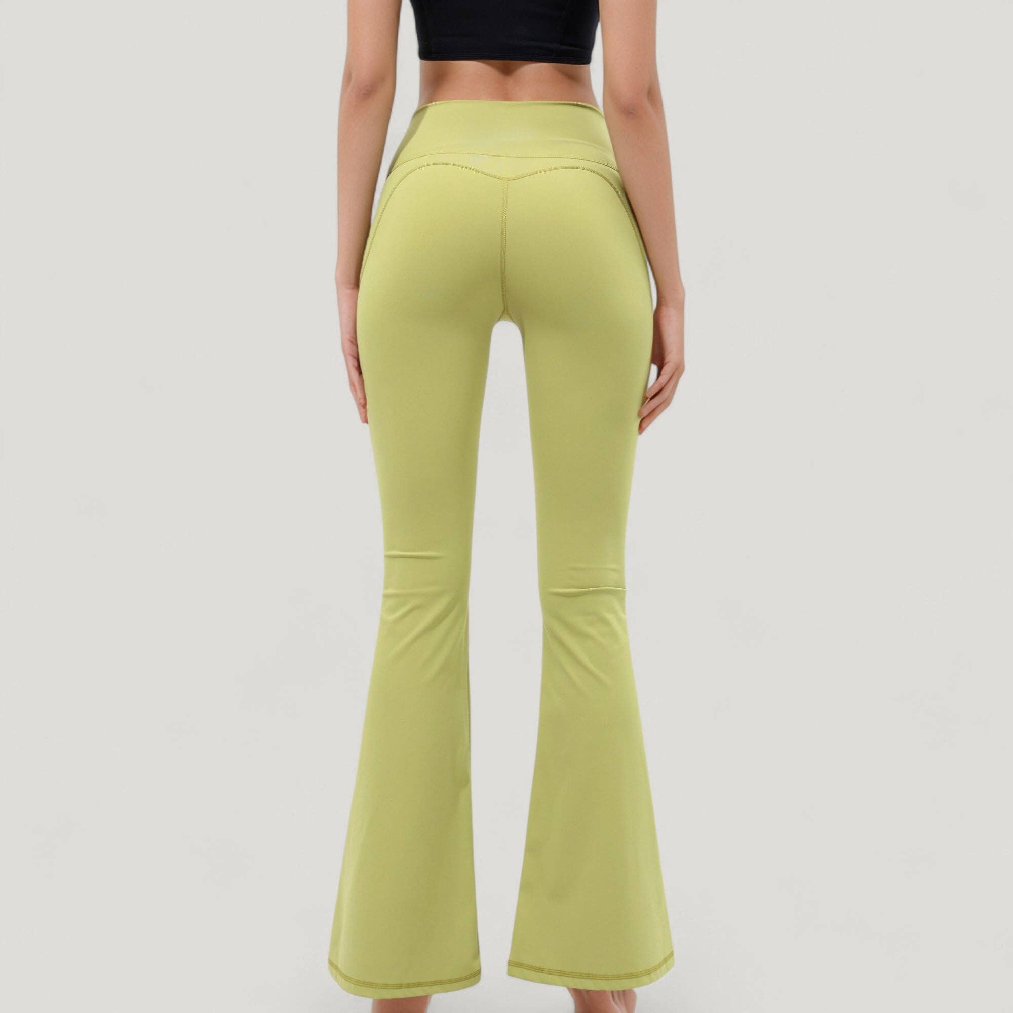 Active by Anna-Kaci - Wholesale Athletic Pants - Women's - High Waist Flare Yoga Pants with Seam Detailing9