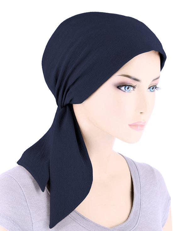 Turban Plus - Wholesale Head Scarf - Women's - Chemo Fashion Scarf Navy Blue0