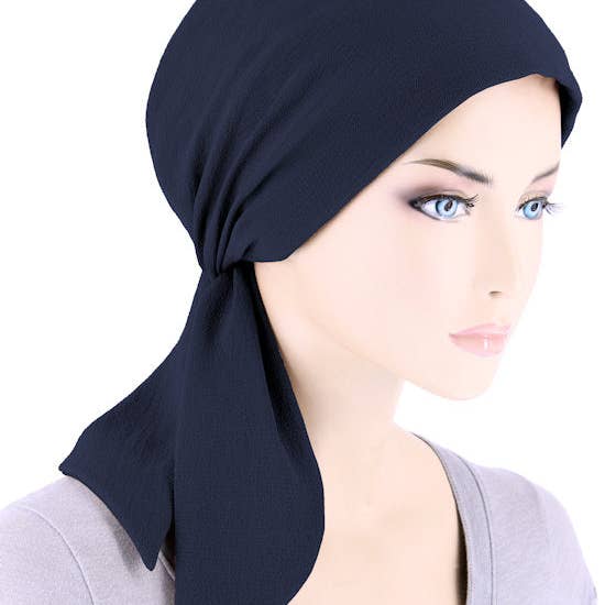Turban Plus - Wholesale Head Scarf - Women's - Chemo Fashion Scarf Navy Blue