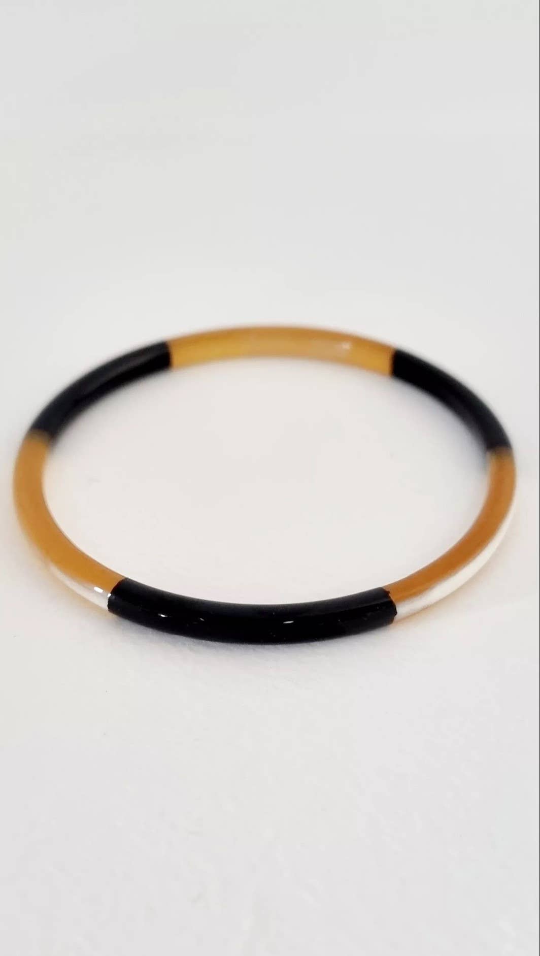 Le Coin Sauvage - Wholesale Bangle Bracelet - Horn Bangle Bracelet - 5 mm - Trio Black1