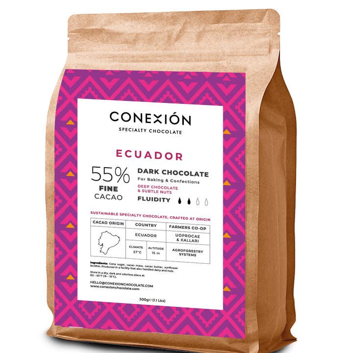 Ecuador 55%: Cobertura de Chocolate Negro para venta al por mayor de Conexión Chocolate