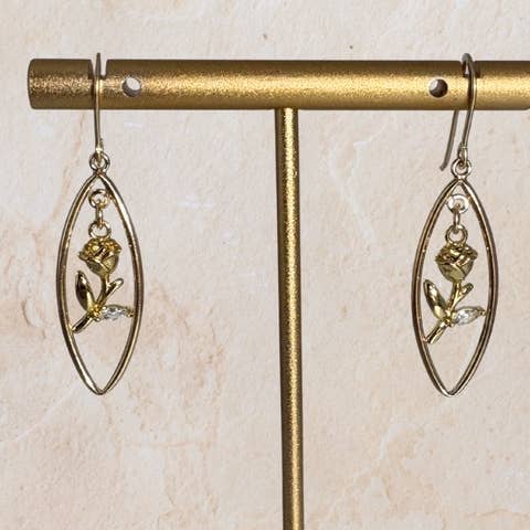 GANCHO: ARGOLA MARQUISE & UMA ÚNICA ROSA por atacado de Rachel Nathan