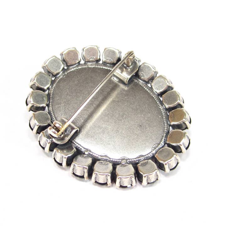 SoHo Schmuckmanufaktur - Wholesale Brooch - Large Cameo Brooch With Bohemian Glass Stone2