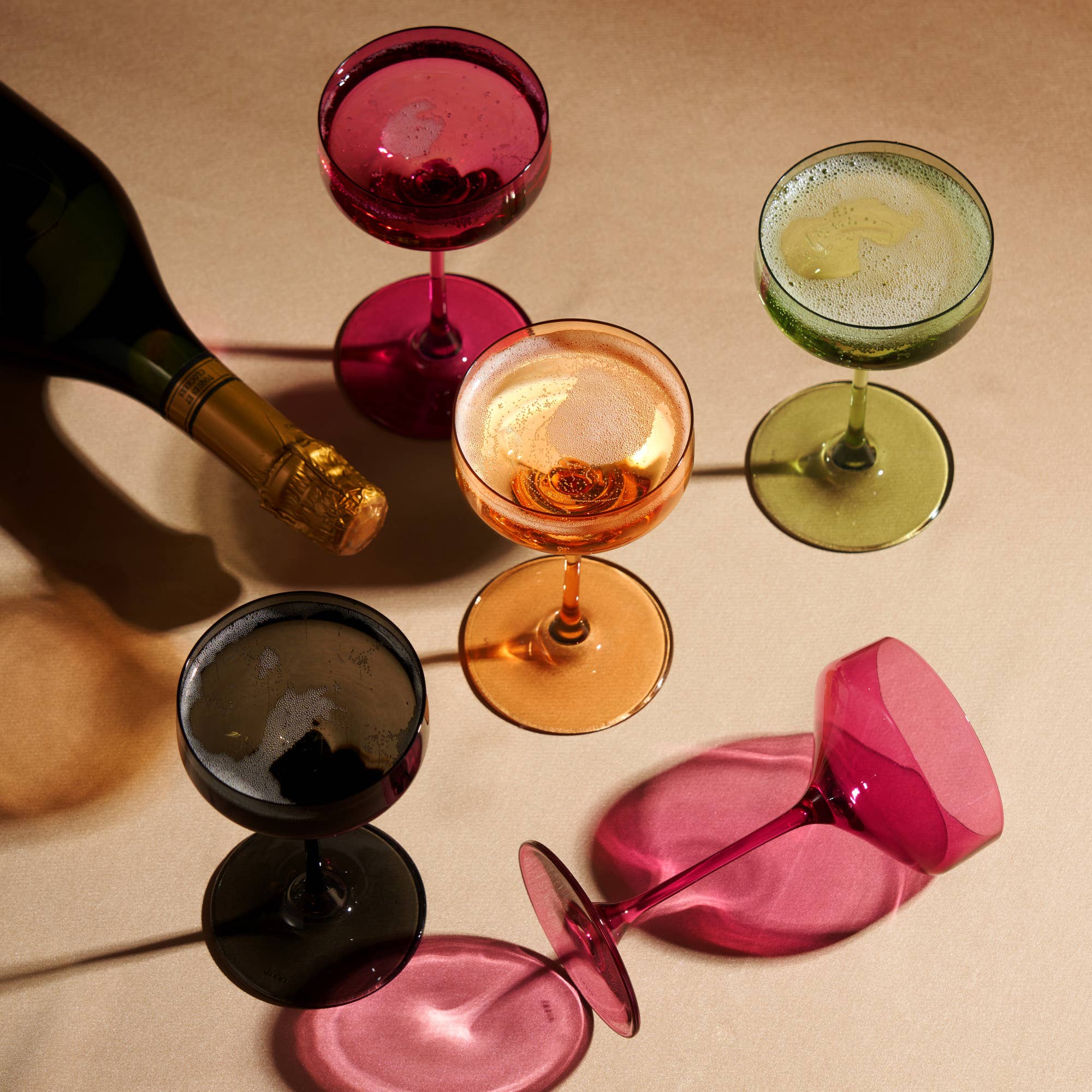 Viski - Wholesale Cocktail/Liquor Glass - Reserve Nouveau European Crystal Coupes in Sage Set of 24