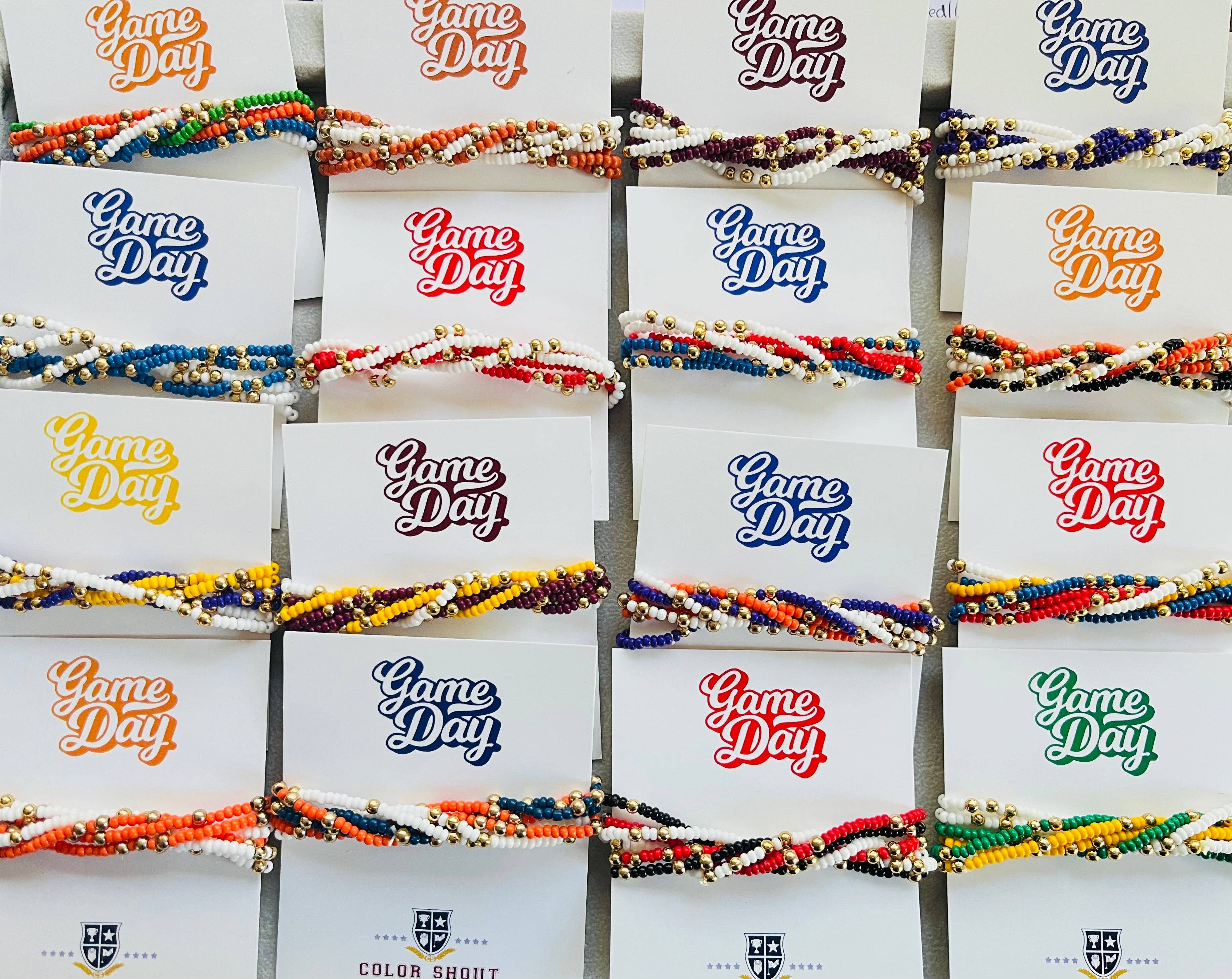 Color Shout - Wholesale Jewelry Set - Game Day Team Colors: Set of 6 Stretch Bracelets4