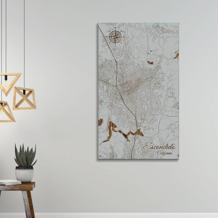 Kalifornien: Escondido Street Map för wholesale av Fire & Pine
