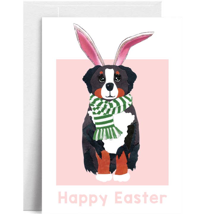 "Chien de montagne bernois de Pâques" – Adorable salutation printanière pour la vente par Lilybart LLC