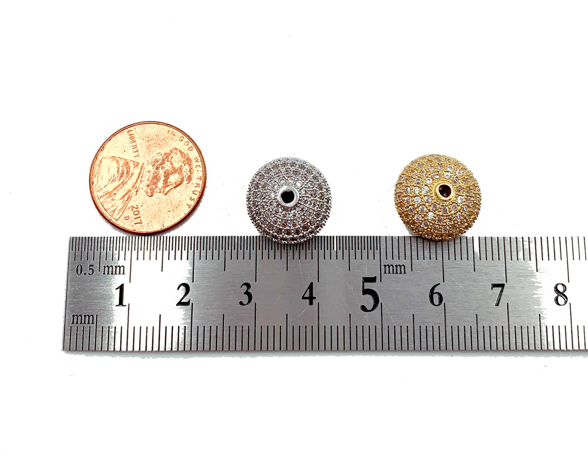 findings4uGem – wholesale Beads – Rondelle Spacer Beads, Round CZ Micro Pave Bead, BD0105