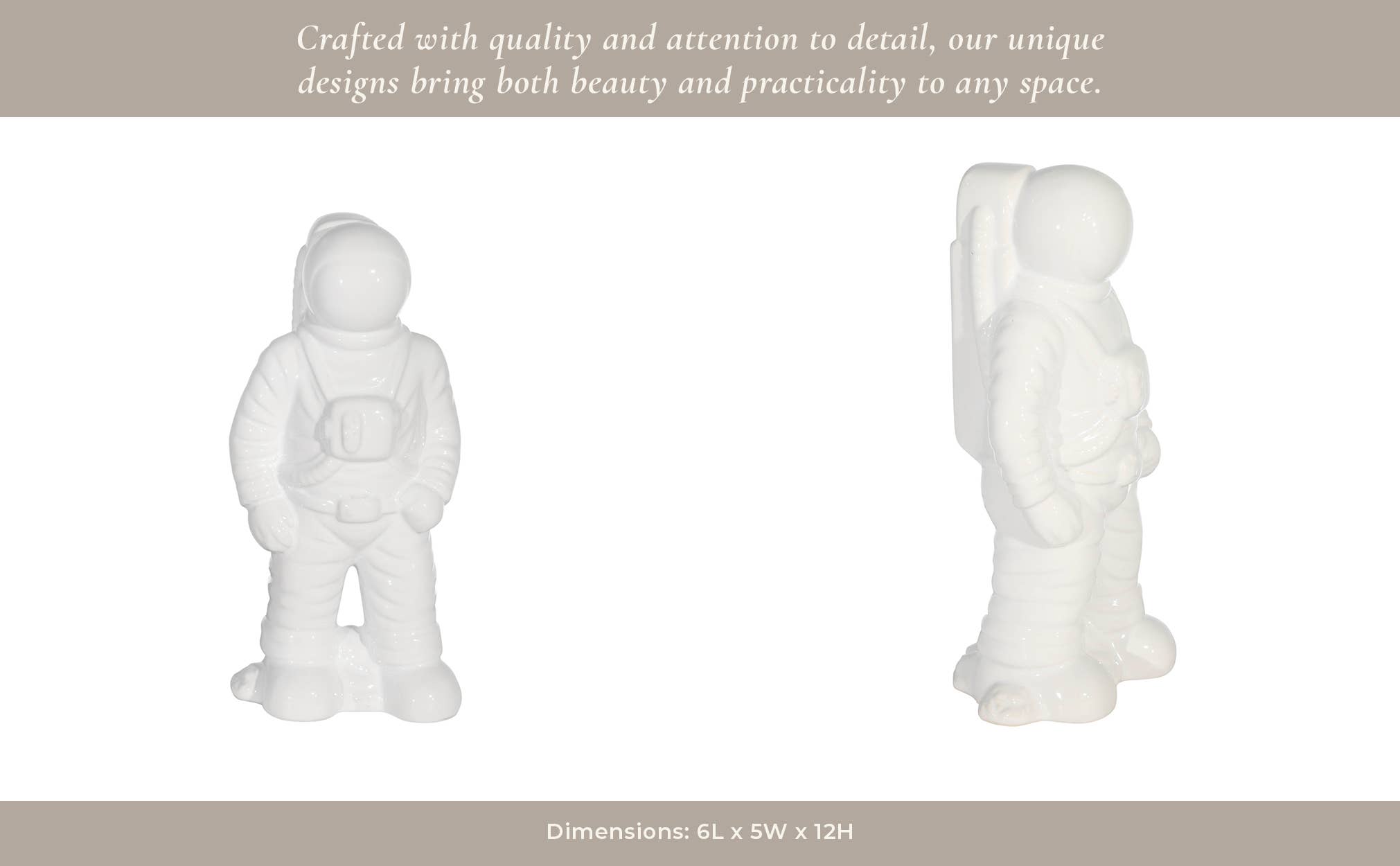 Sagebrook Home - Wholesale Decorative Figurine - Ceramic Modern Astronaut Statue Figurine - White, 12 in.10