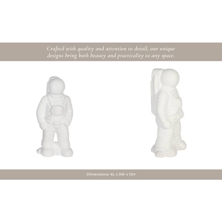 Sagebrook Home - Wholesale Decorative Figurine - Ceramic Modern Astronaut Statue Figurine - White, 12 in.10
