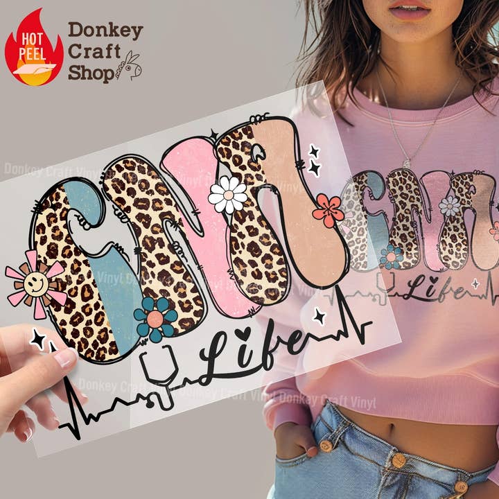 CNA Nurse DTF Transfers, Ready to press for wholesale by Donkey Craft