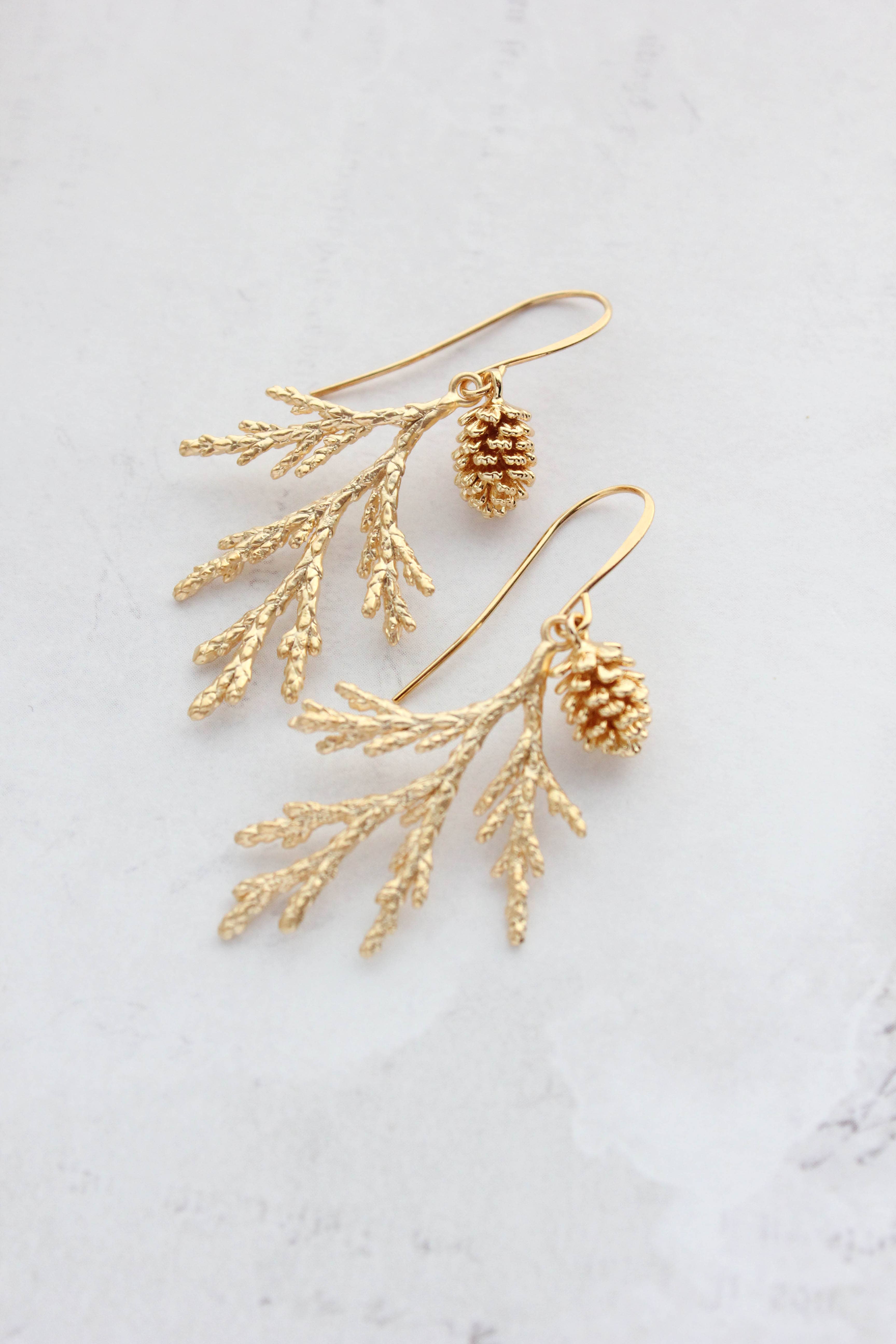 A Pocket of Posies - Wholesale Dangle Earrings - Cedar Earrings | Branch Earrings | Unique Gold Earrings5