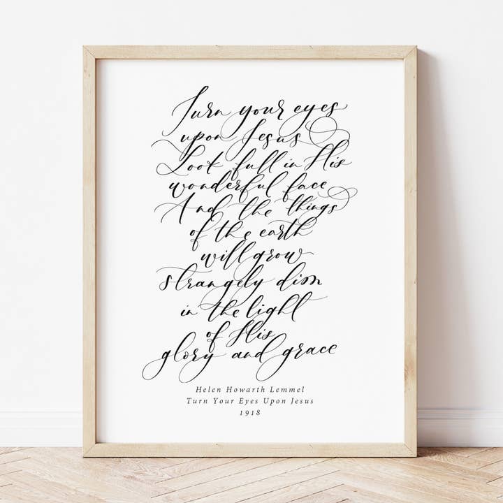Richt je ogen op Jesus Hymn Art Print voor wholesale door Pia Chella