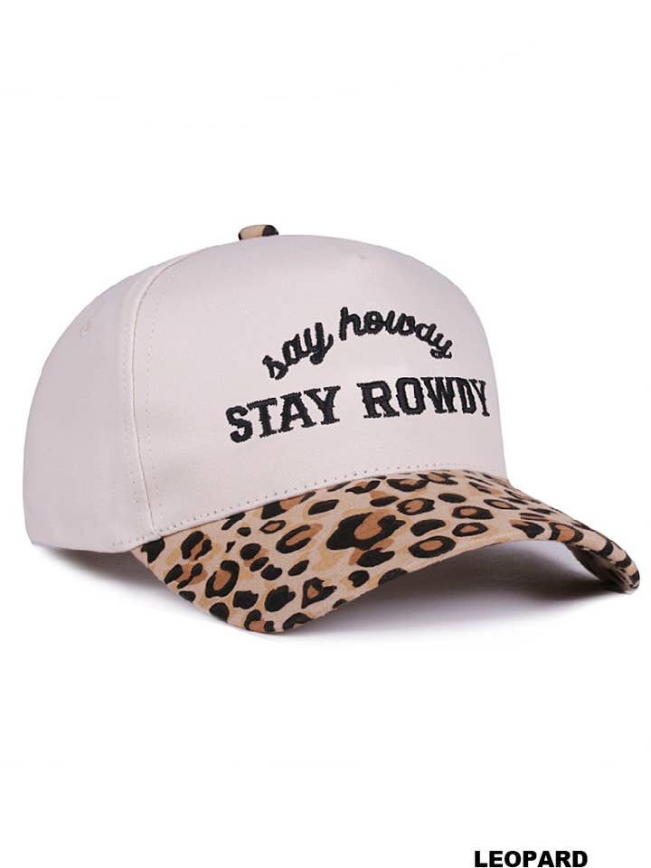 .1028 Say Howdy Stay Rowdy Two Tone Canvas Cotton Cap SI-28991 for wholesale by 42POPS