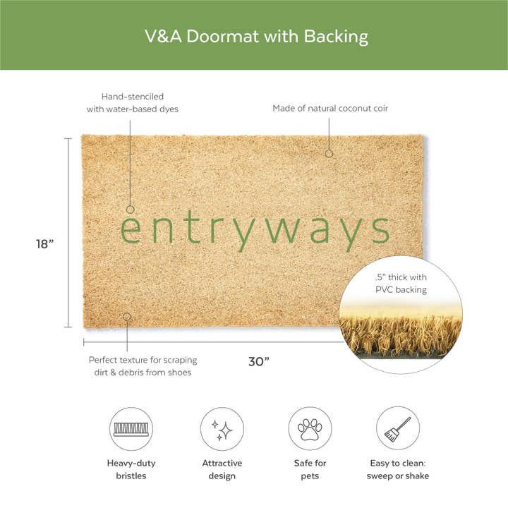 Entryways - Wholesale Door Mat - Victoria and Albert Museum Festive Robin Coir Doormat2