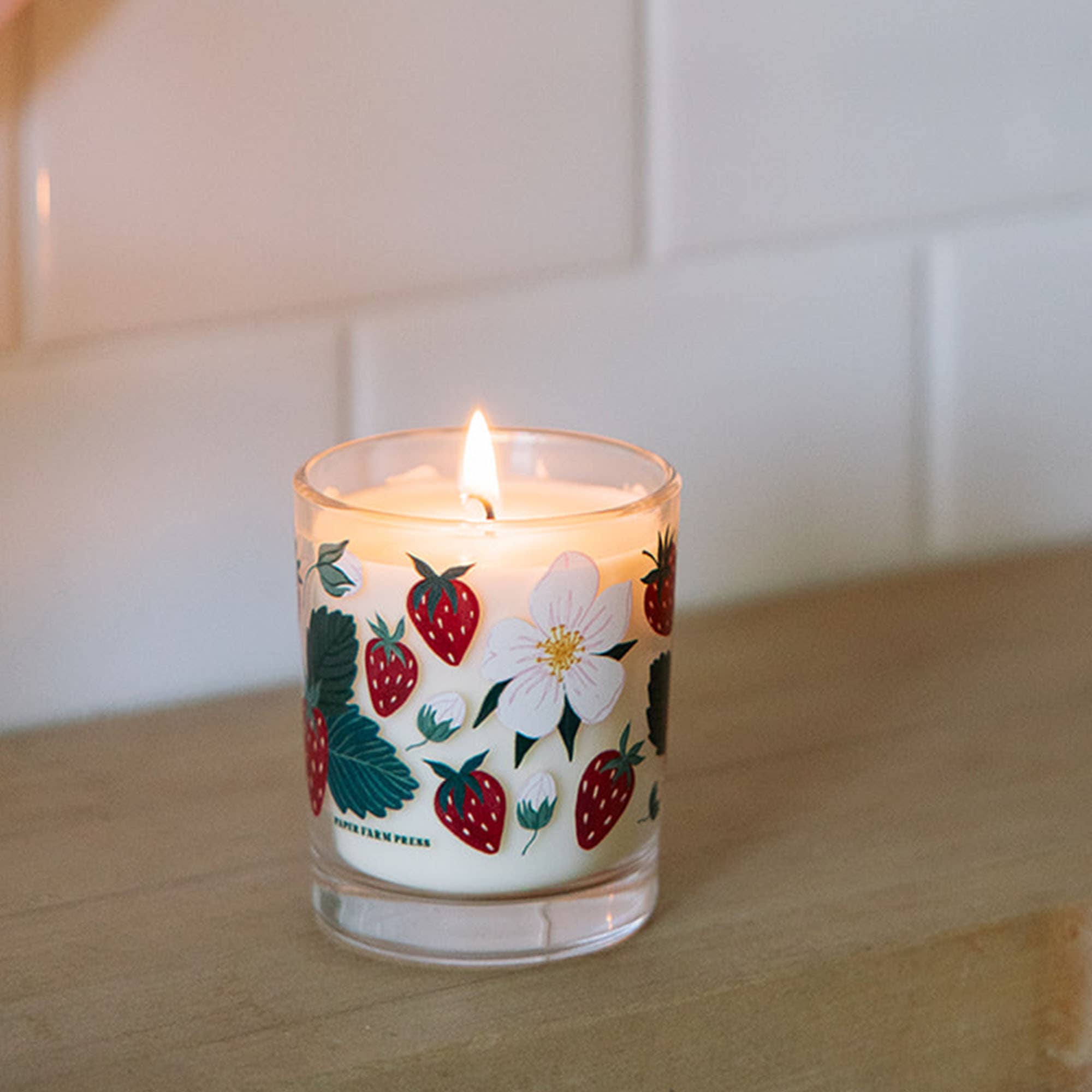 Paper Farm Press - Wholesale Jar/Filled Candle - Strawberry Patch Scented Soy Hand-Poured Candle5