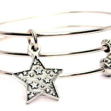 Sterne in einem Stern dreifach Stil Armreif für den Großhandel von Chubby Chico Charms