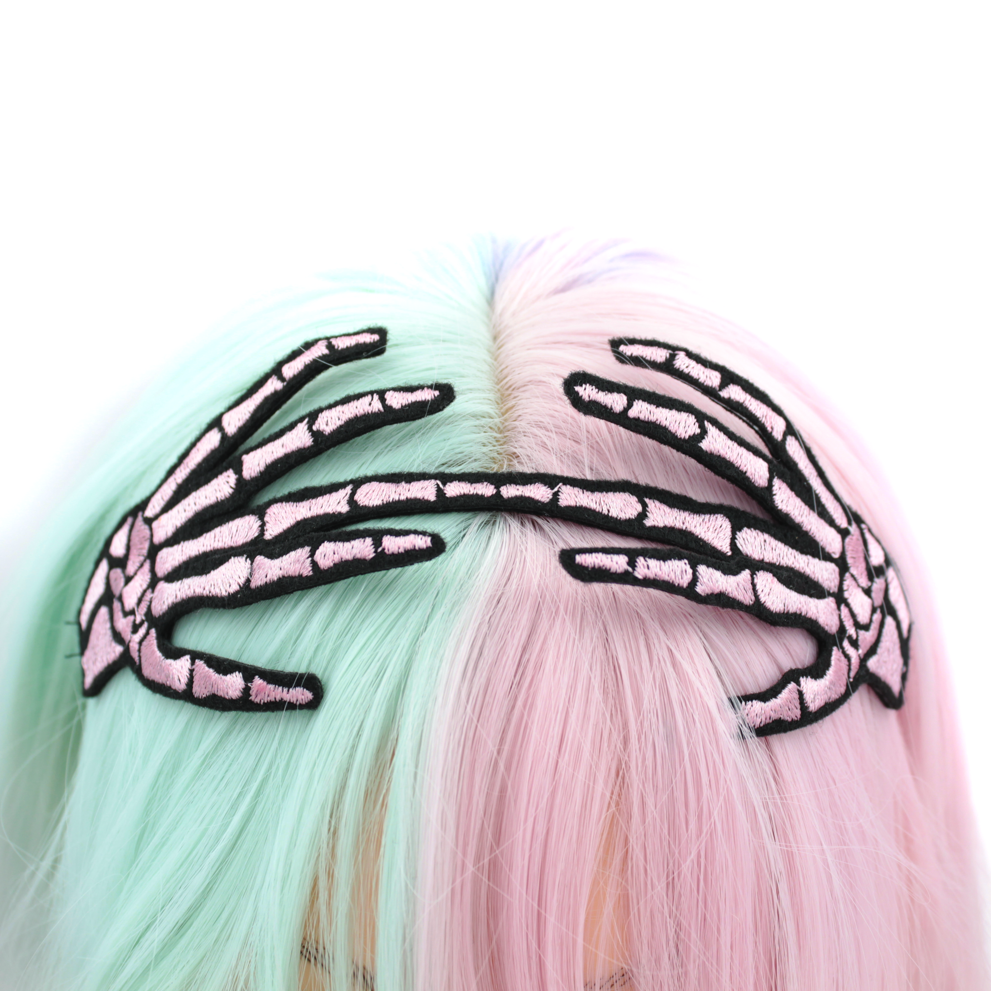 Kawaii Hair Candy - Wholesale Fashion Headband - Women's - Embroidered Skeleton Hand Headband3