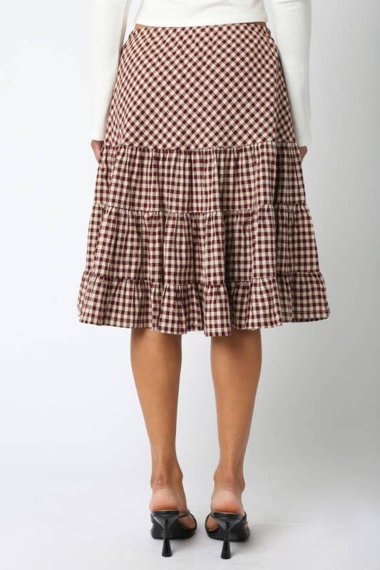 Olivaceous - Venta al por mayor Falda - Mujer - Falda Khloe de cuadros8