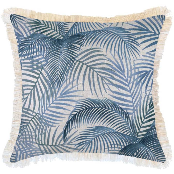 Kussenhoes - Coastal Franje-Seminyak Blauw-60cm x 60cm voor wholesale door Escape To Paradise