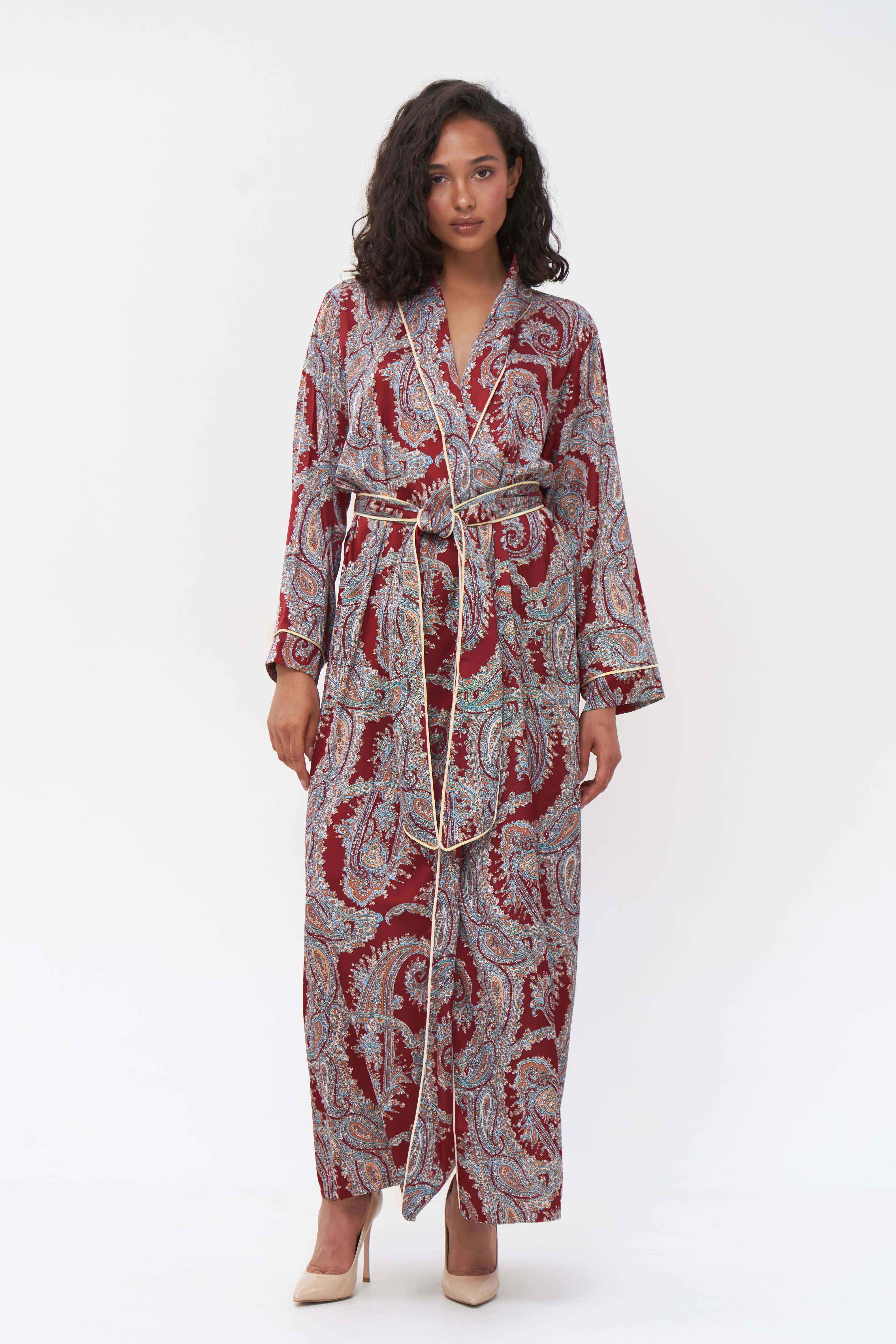 IDENTITY LINGERIE – Großhandel Bademantel – Damen – Lange Nachtwäsche aus Satin aus Seide für Damen Bademantel Kimono4