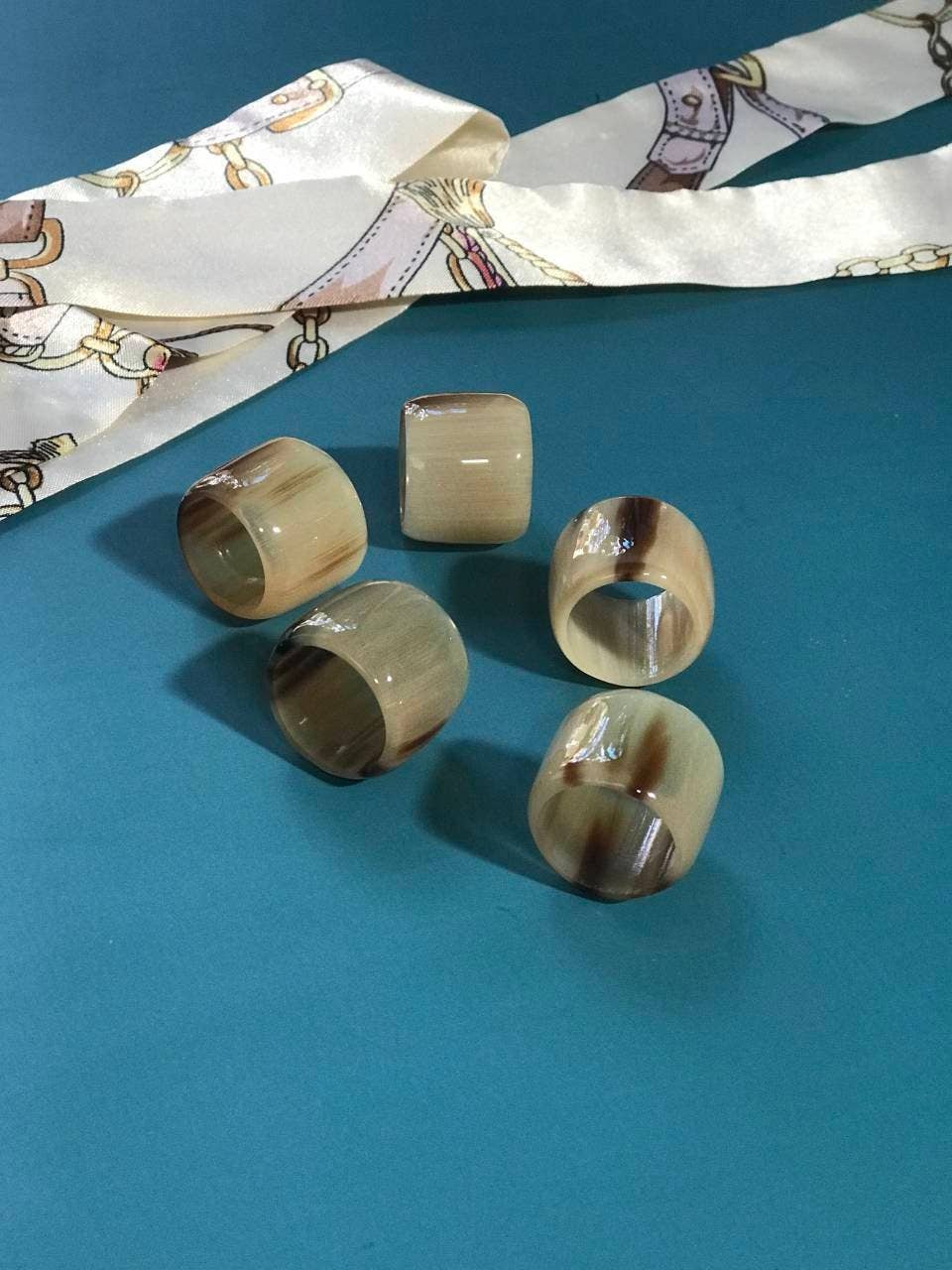 Hala Design - Wholesale Scarf Clip - Women's - Buffalo Horn Tube Scarf Ring for Sill Scarf2