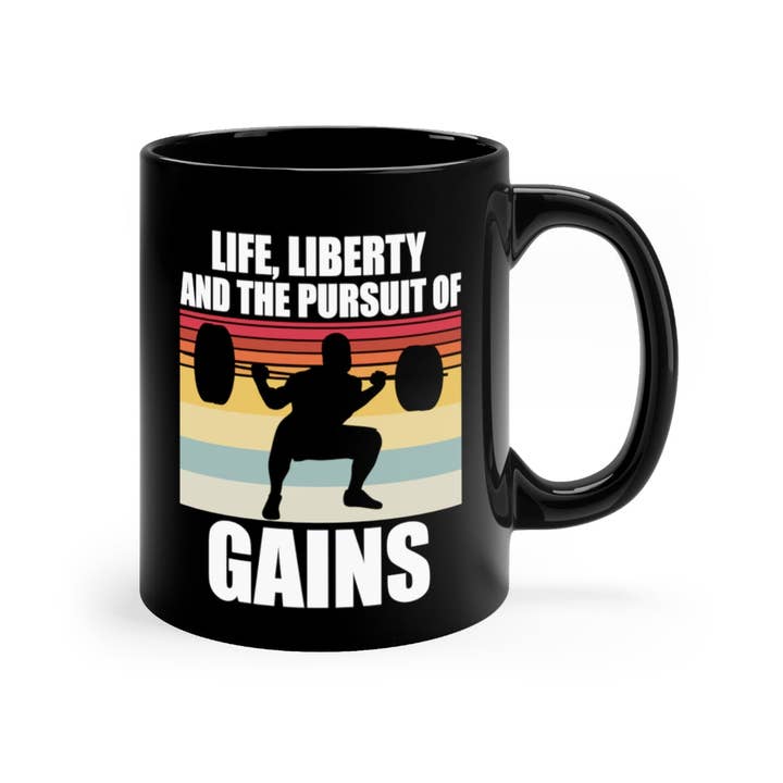 Teegarb LLC - Wholesale Coffee mug - 11oz Black Coffee Mug Ceramic Novelty Patriotic Weightlifter Bodybuilder Bodybuilding Fan Hilarious Chauvinistic Physical FItness Working Out Lover2
