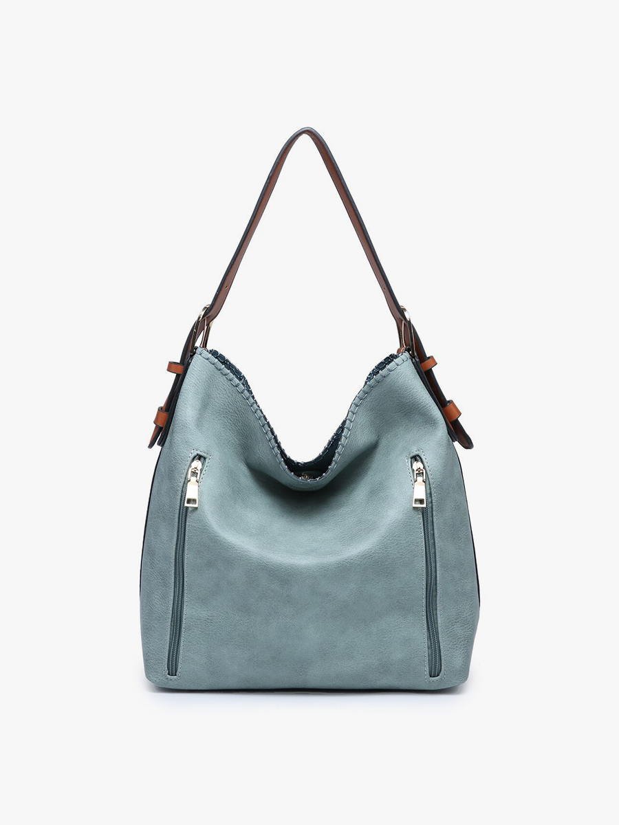 Jen & Co. - Wholesale Schoudertas - Dames - Jen & Co. M1816A Alexa 2-in-1 hobo tas met dubbele ritssluitingen0