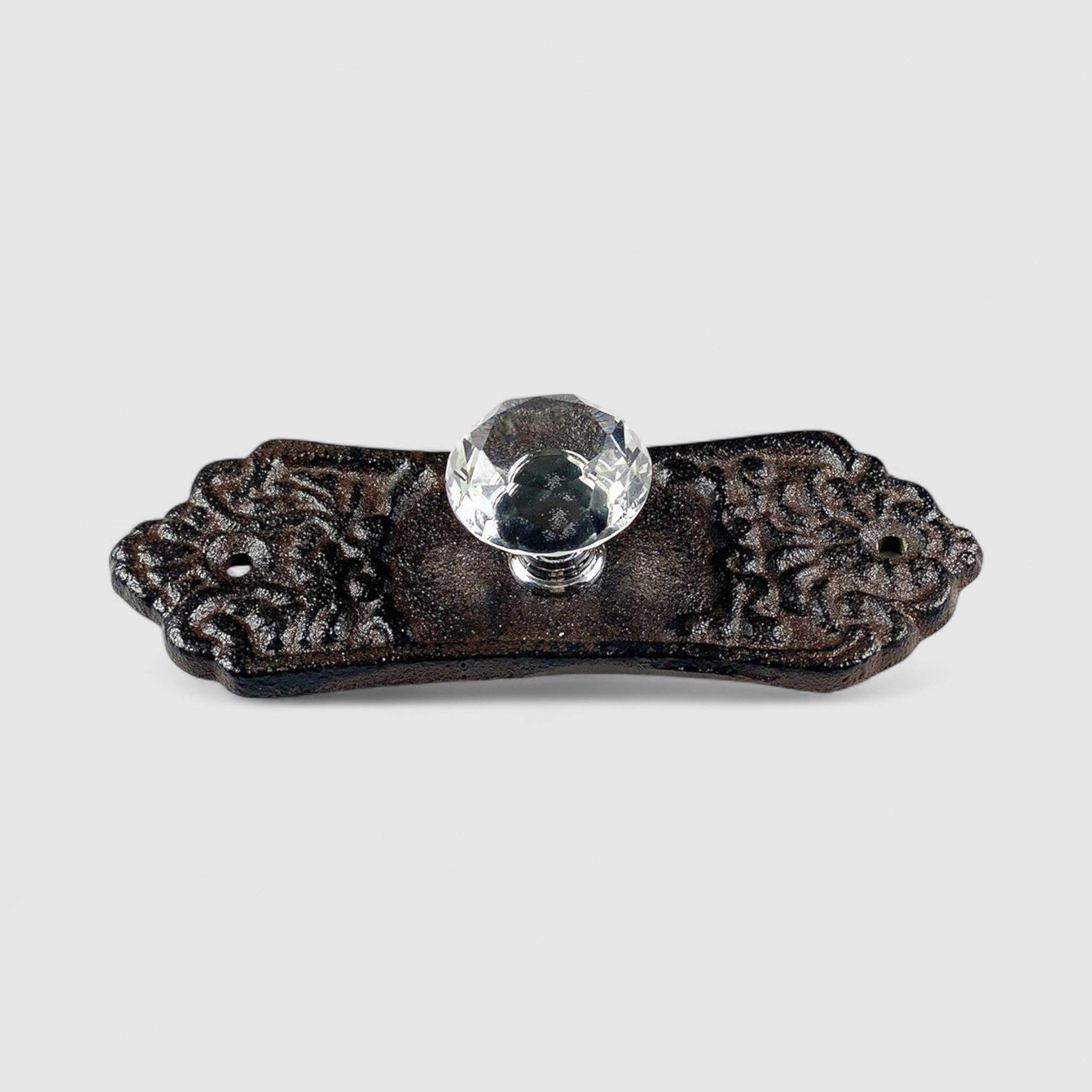 Iron & Blossom - Wholesale Knob/Pull - Sparkling Cast Iron Crystal Drawer Pull, Vintage Glam Cabinet Knob1