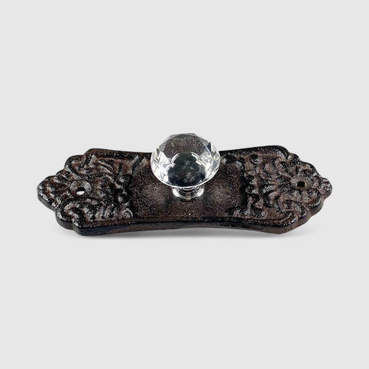 Iron & Blossom - Wholesale Knob/Pull - Sparkling Cast Iron Crystal Drawer Pull, Vintage Glam Cabinet Knob1