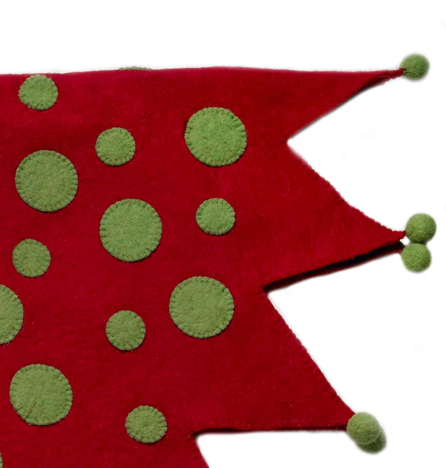 Arcadia Home - Wholesale Tree Skirt - Handmade Christmas Tree Skirt - Jester in Red and Green4